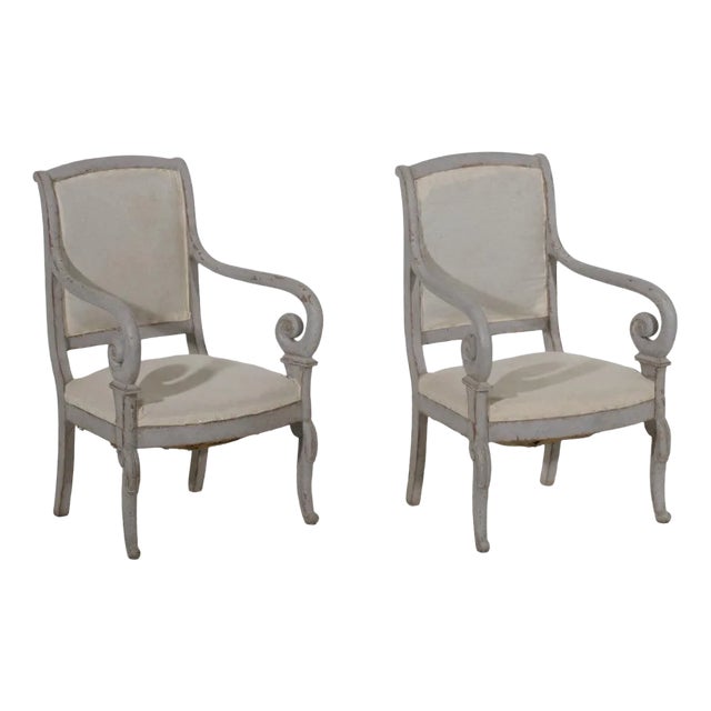 Set of Charles X Armchairs, France, 1800s For Sale