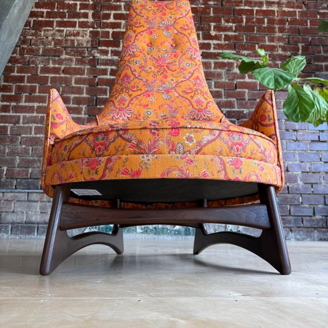 Adrian Pearsall High Back Chair Reupholstered With Mind the Gap Fabric For Sale - Image 12 of 12