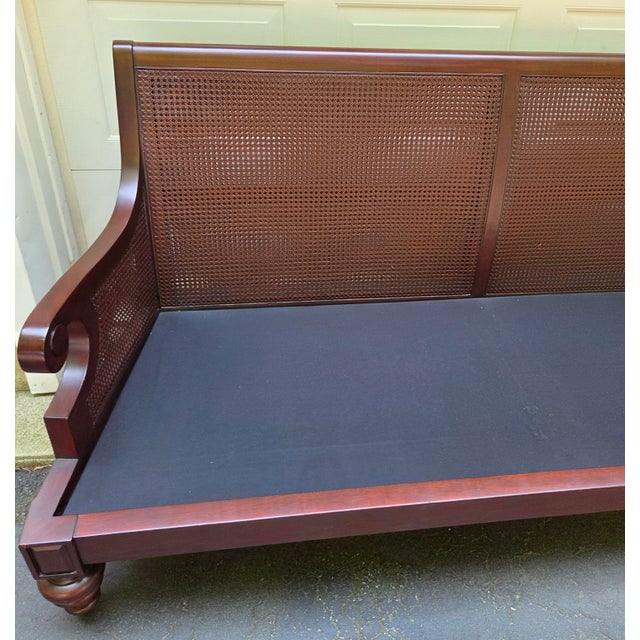 1990s Rare Ethan Allen Double Cane Empire Sofa Couch West Indies British Classic For Sale - Image 12 of 18