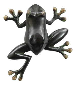 Green Brass Tree Frog Door Knocker