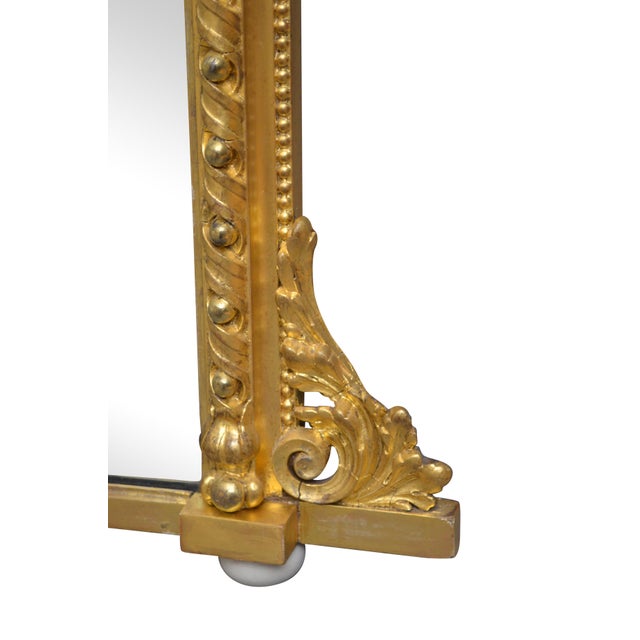 Victorian Giltwood Wall Mirror with Carved Frame, England, 1850 For Sale - Image 9 of 12