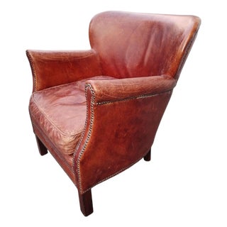 Academic Charm & Unmatched Craftsmanship With the Iconic Professor's Leather Chair From Restoration Hardware. For Sale