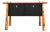 Console Table With Two Drawers, Zebrawood, Black For Sale