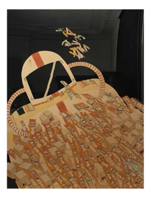Fernand Flausch, Pop Art Composition, Mixed Media on Paper, 1973