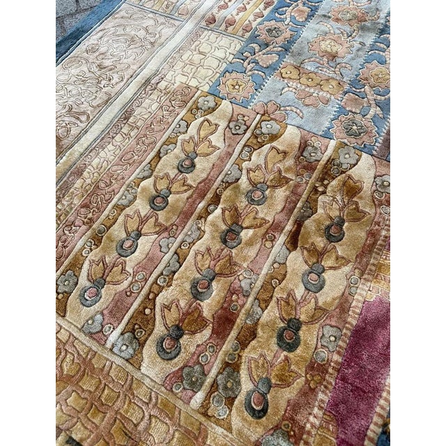 Vintage Chinese Art Deco Silk Rug, 1990s For Sale - Image 12 of 18