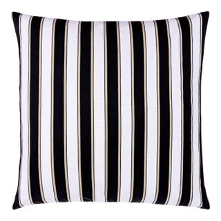 Scalamandre 22" x 22" Piano Stripe Pillow in Ebony For Sale