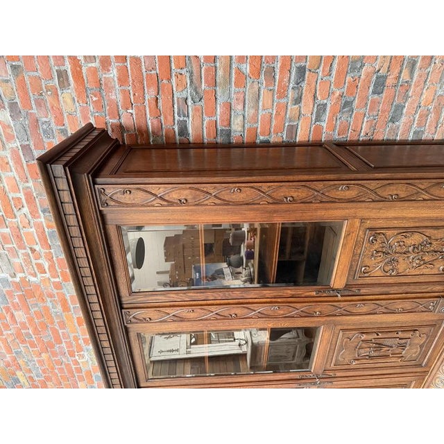 Large Oak Pharmacy Display Case For Sale - Image 11 of 18