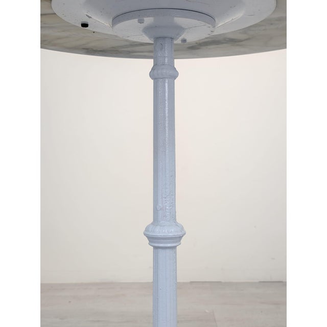Stone Marble Table on Whitewashed Cast Iron Leg For Sale - Image 7 of 12
