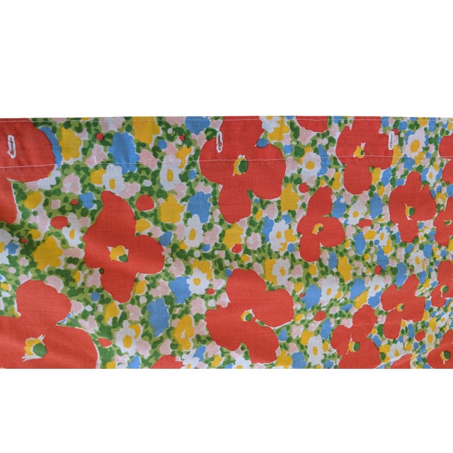 Textile Vintage 1960s Retro Poppy Flower Shower Curtain For Sale - Image 7 of 8