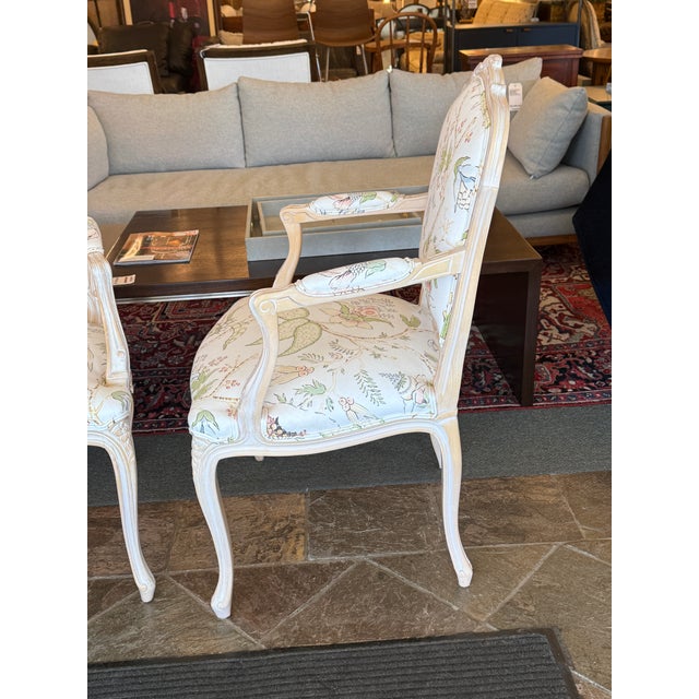 Louis XV-Style Floral Upholstery Armchairs, Pair For Sale - Image 10 of 18
