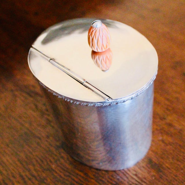 Small Oval Silver Plate Tea Caddy For Sale - Image 10 of 12