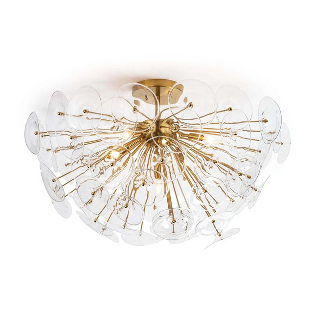 Regina Andrew Poppy Glass Semi Flush Mount in Clear For Sale In Detroit - Image 6 of 6