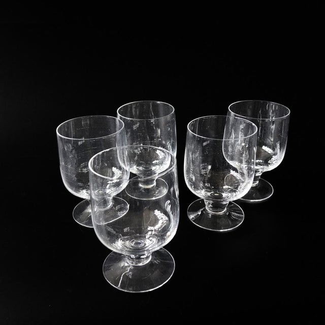 Mid-Century Crystal Beer Glasses on Foot, Sweden, Set of 5 For Sale - Image 5 of 5