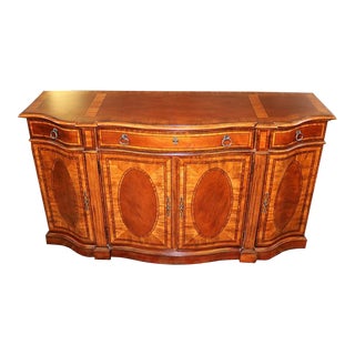 Ethan Allen Style Federal Inlaid Serpentine Sideboard Buffet For Sale