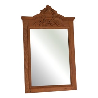 Art Deco Carved Mirror in Oak, 1930s For Sale