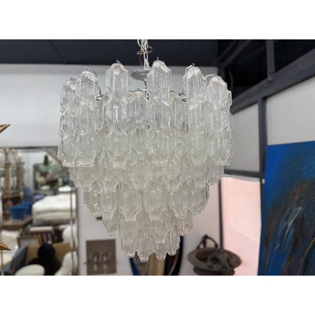Italian Murano Glass Chandelier By Toni Zuccheri For Venini. Offered is a stunning large Murano chandelier designed by...