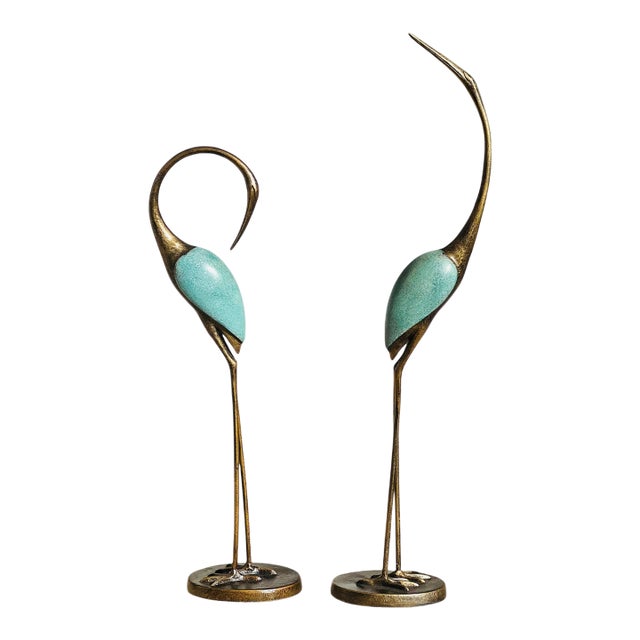 Sculptural Crane Garden Statues For Sale