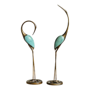 Sculptural Crane Garden Statues
