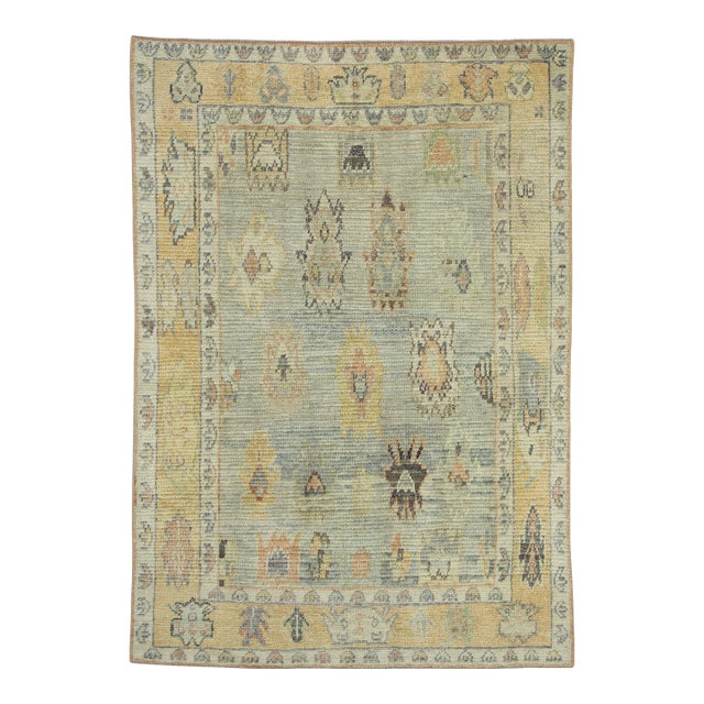 Turkish Oushak Rug 5'4" x 7'7" #18634 For Sale