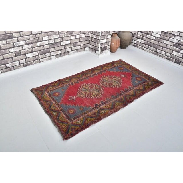 Turkish Decorative Red Floor Carpet For Sale - Image 3 of 10