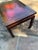 Pair of American made leather top drinks Tables. Similar to art moderne examples in the Rockefeller Center NYC. From an...