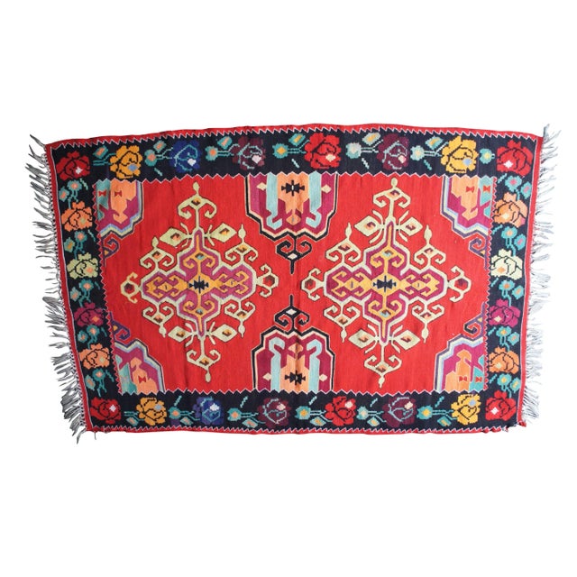 1940s Turkish Wool Kilim Area Rug-4′9″ × 7′4″ For Sale - Image 13 of 13