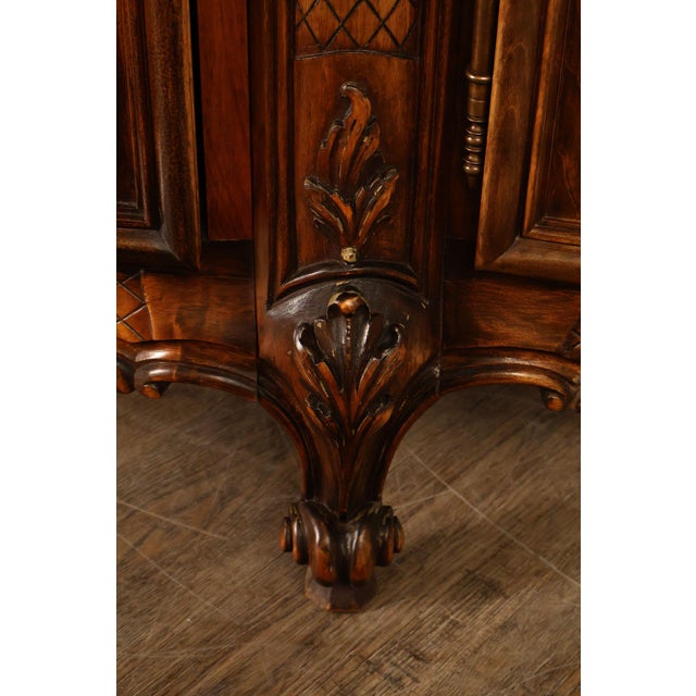 French Louis XV Style 106" Long Marble Top Walnut Sideboard For Sale - Image 13 of 18
