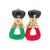 A bold and sculptural pair of late 20th century interchangeable drop earrings crafted in substantial 18 karat yellow gold,...