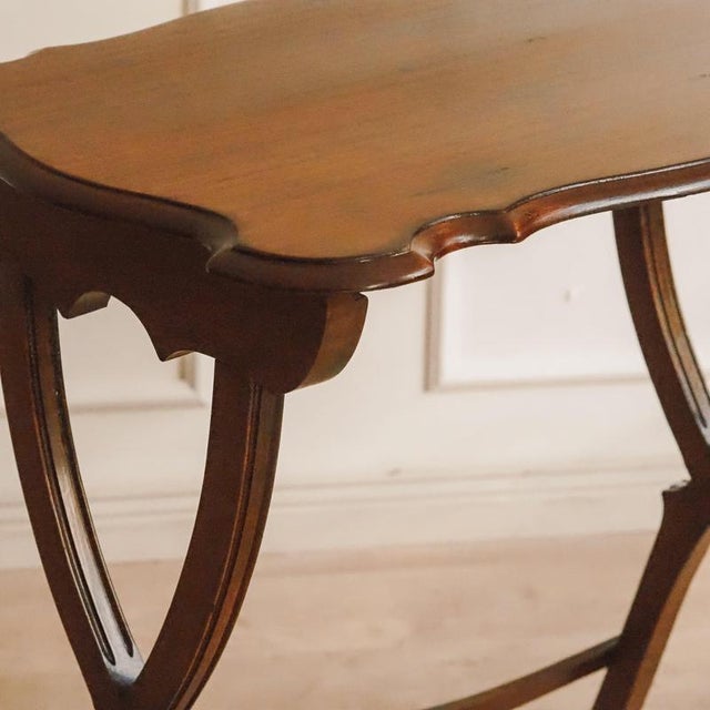 Antique Mahogany Side Table with X-Frame, 1900s For Sale - Image 9 of 11