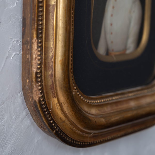 Wood Austrian Leutnant Miniature Portrait, c.1840 For Sale - Image 7 of 9