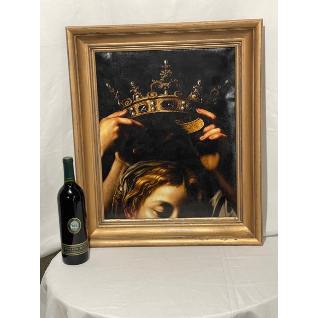 Baroque Italian Baroque Madonna Hand-Textured Art Print, Detail After Bartolomeo Cavarozzi For Sale - Image 3 of 9