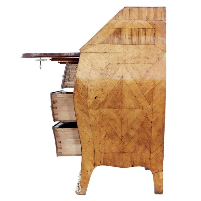 18th Century Rococo Yew and Elm Bureau Secretaire For Sale - Image 15 of 16