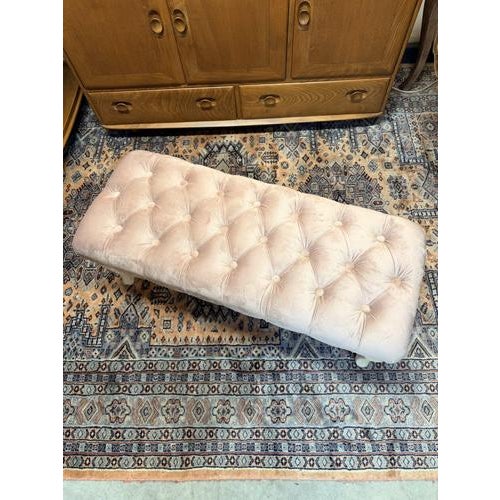 Tufted Bed End Bench with Cabriole Legs For Sale - Image 3 of 4