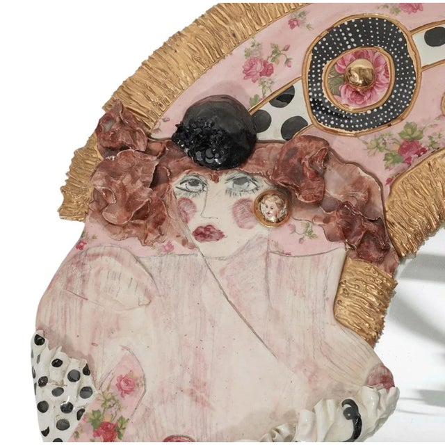 Laney Oxman (American, B. 1945) Floral Mirror For Sale - Image 4 of 6