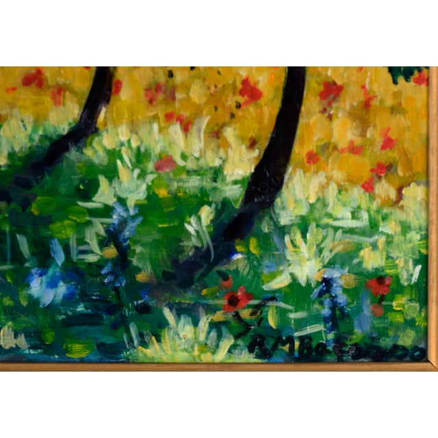 "Promenade" Landscape - Oil Painting on Masonite, American Modern, Framed by Richard M. Bacon For Sale In Monterey, CA - Image 6 of 8
