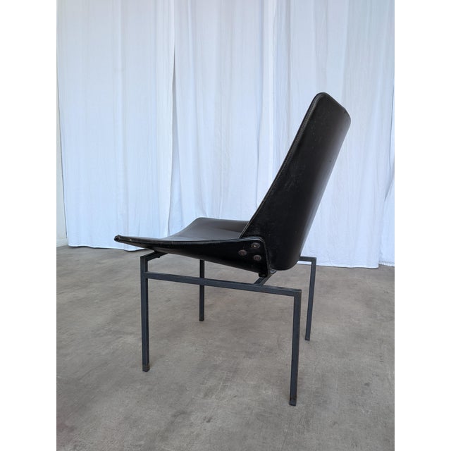 Vintage Lupina Shell Chair in Black Leather by Niko Kralj for Stol Kamnik, 1970s For Sale - Image 11 of 18