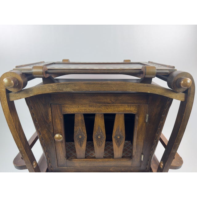 Mid 20th Century French Vintage Beech Bar Cart With Removable Tray, Mid-20th Century For Sale - Image 5 of 15