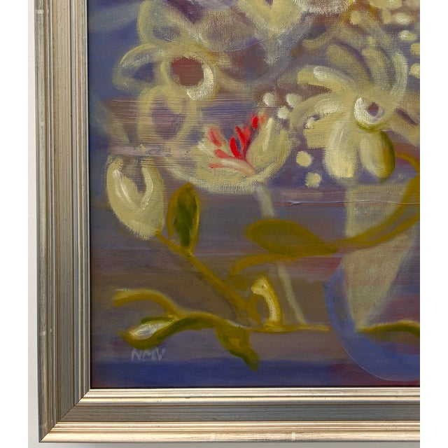 “Floral Dreams” Framed Oil on Linen by Nancy M. Vignola For Sale - Image 4 of 8