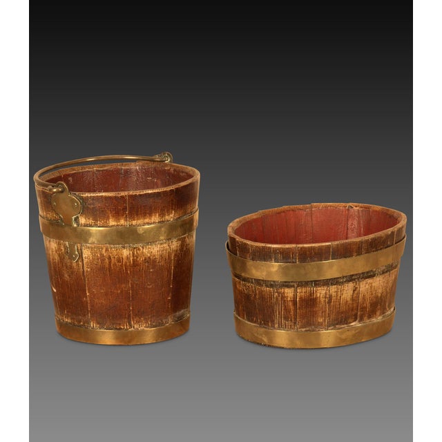 Antique Folk Art Decorated Buckets, 1830, Set of 2 For Sale - Image 9 of 9