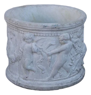 Classical Style Cherub Relief Cast Stone Garden Planter