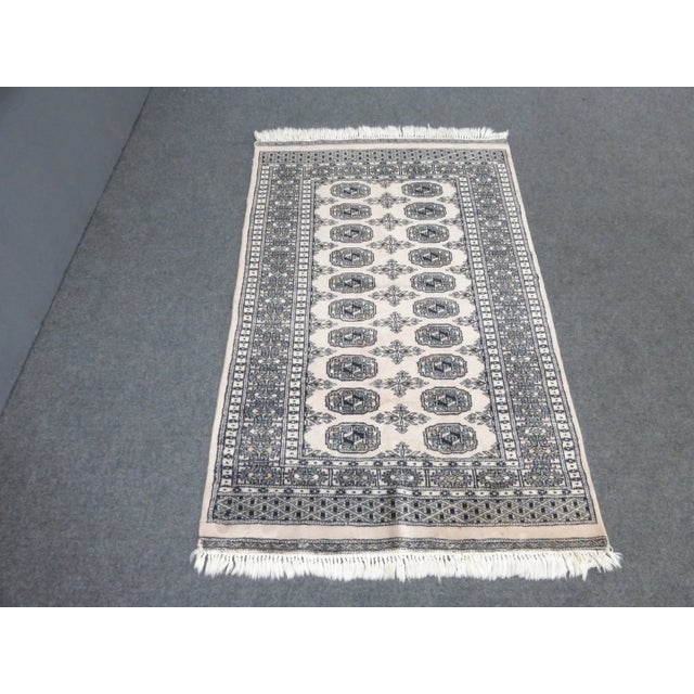Vintage Bokara Rug Medium (1 of 2 Matching Rugs) - 3′1″ × 5′1″ For Sale - Image 11 of 11