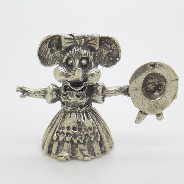 Italian Vintage Italian Handmade Genuine Silver Rare Mouse Character Dollhouse For Sale - Image 3 of 9