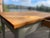 This charming antique table has been given a fresh coat of paint, sanded, and oiled. Width: 111 cm Depth: 70.5 cm Height:...