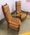 A striking, regal pair of vintage high-back lounge chairs from the highly collectible "Barcelona" collection by Morganton...