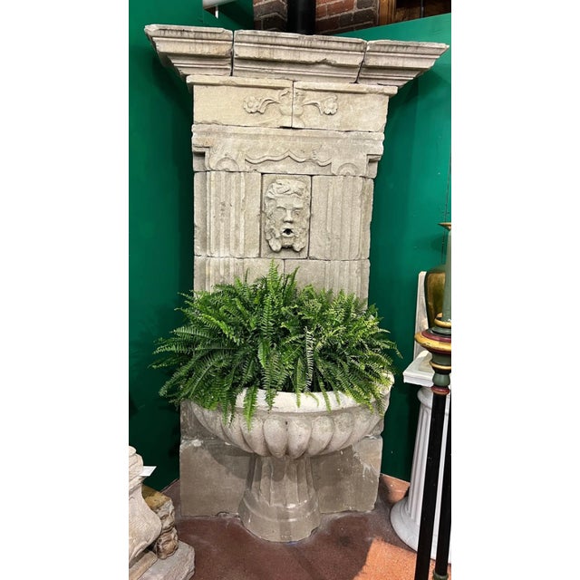 19th Century Fabulous 18th-19th Century French Carved Stone Fountain With Poseidon Bust For Sale - Image 5 of 8