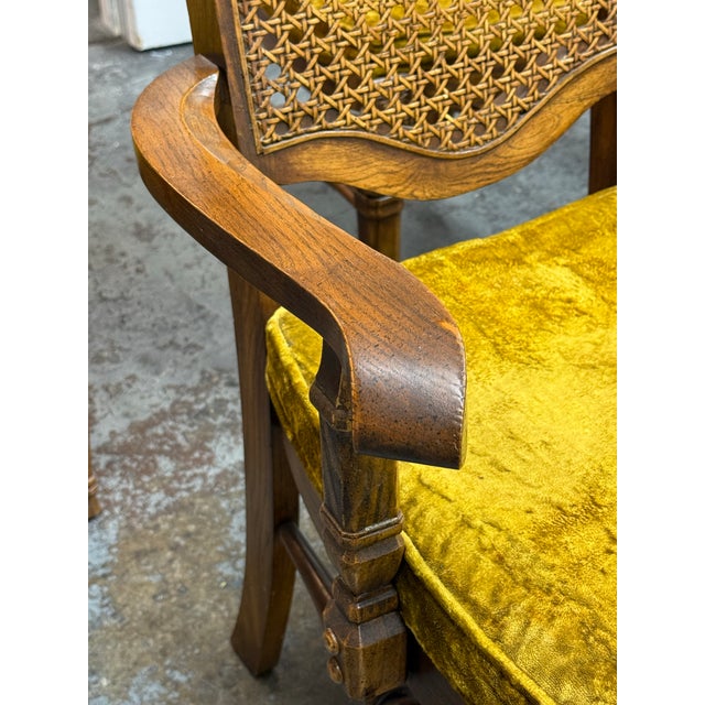 Jessup Furniture Vintage Spanish Mediterranean Cane-Back Dining Chairs, Set of Eight For Sale - Image 9 of 12