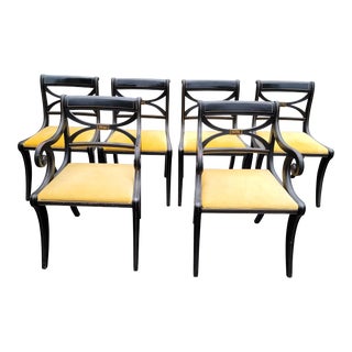 Set of 6 Regency Vintage Style Dining Chairs By Drexel 1970s For Sale