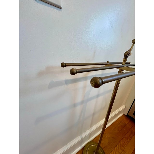 Hollywood Regency Brass Towel Rack Valet Stand 1960s Fish Motif For Sale - Image 11 of 12