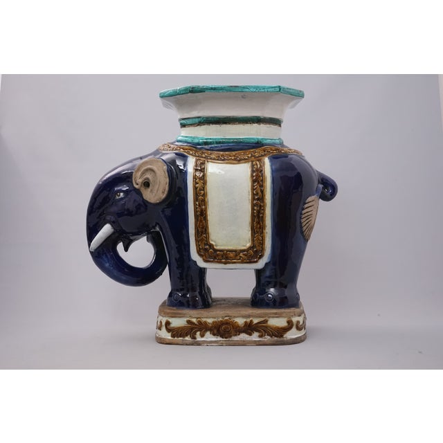 Large Regency Ceramic Elephant Plant Stands, Set of 2 For Sale - Image 17 of 17