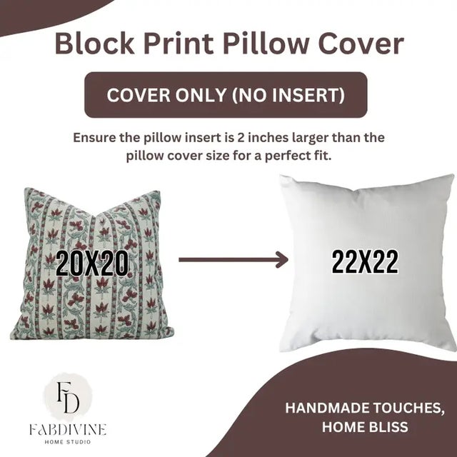 Not Yet Made - Made To Order Fabdivine Indian Block Print Cushion Cover 14x36 Inch Viscose Linen-Laxmi For Sale - Image 5 of 5